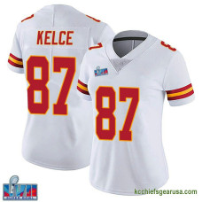 Womens Kansas City Chiefs Travis Kelce White Authentic Vapor Untouchable Super Bowl Lvii Patch Kcc216 Jersey C3042